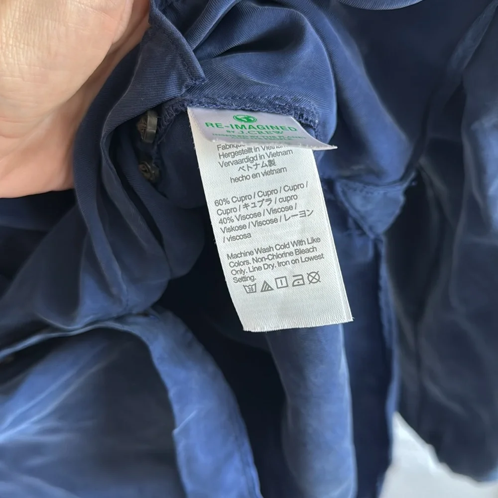 J.Crew drapey ruffle trim button up EUC